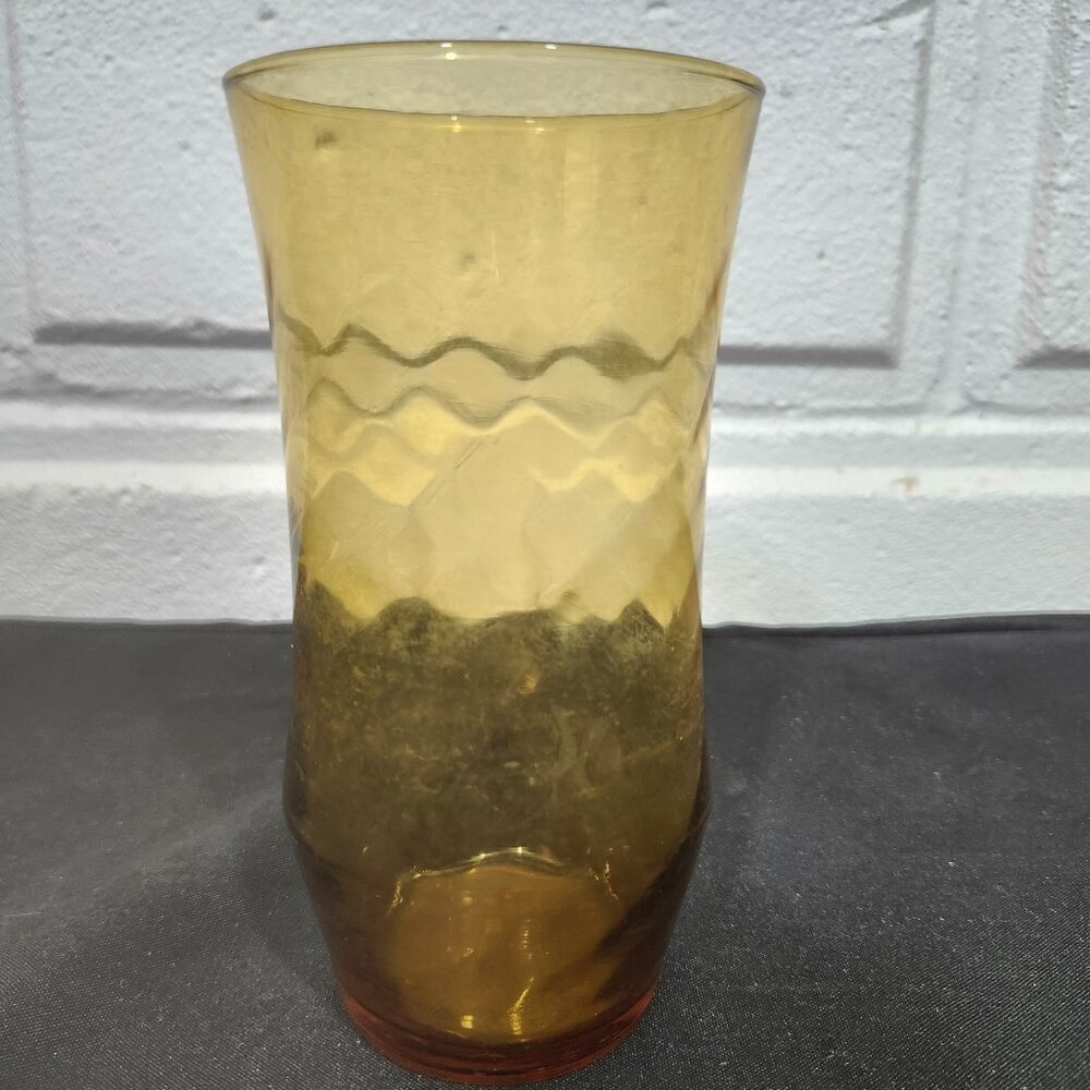 Vintage Libbey Amber Optic Swirl Tumbler